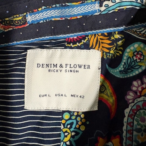 Denim & Flower Black Casual Button Down Shirt - Picture 3 of 5